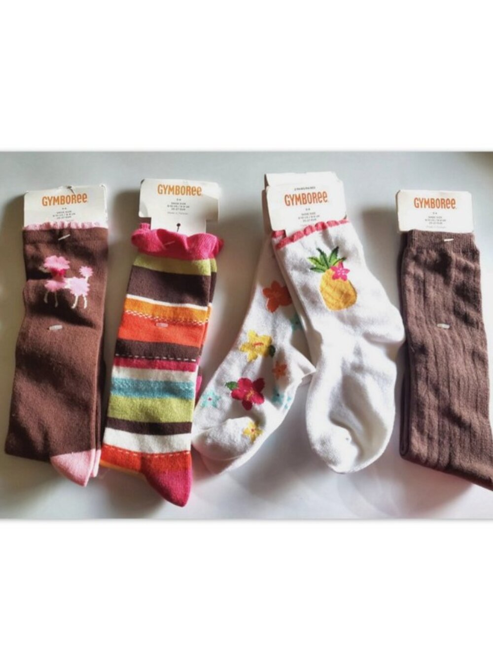 Nwt Gymboree Bundle Girls Socks Size 3-4 Lot 5 Pairs Of Knee High Shoe Size 9-10